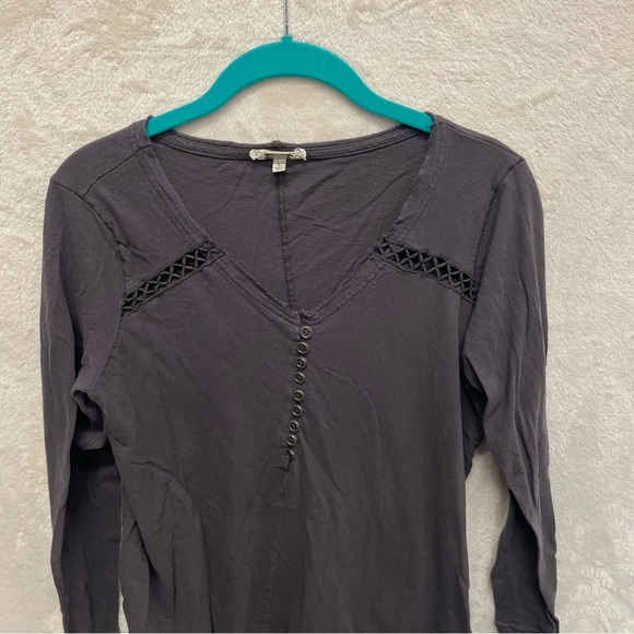 BKE gimmicks women’s gray Henley slouchy lagenlook women’s large grunge - Picture 6 of 8